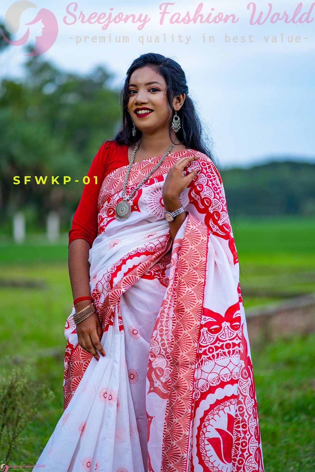Katan Par | Semi Muslin Silk Saree - Image 3