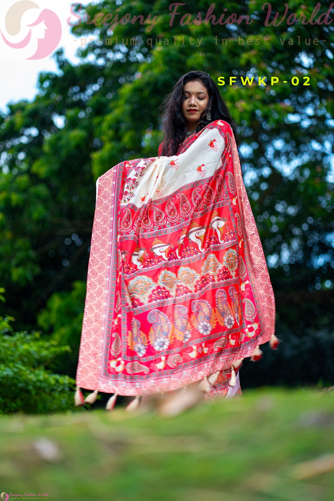 Katan Par | Semi Muslin Silk Saree - Image 4