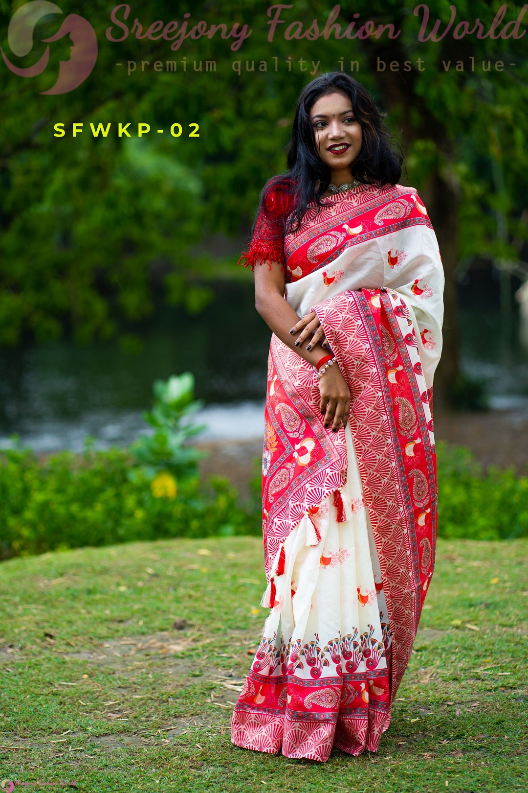 Katan Par | Semi Muslin Silk Saree - Image 2
