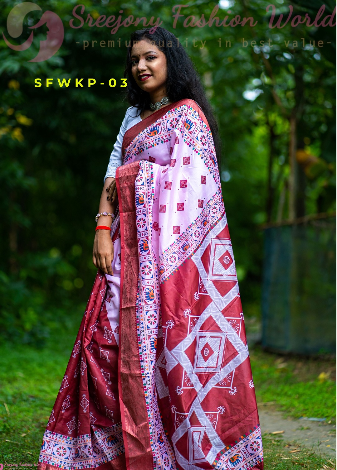 Katan Par | Semi Muslin Silk Saree - Image 3
