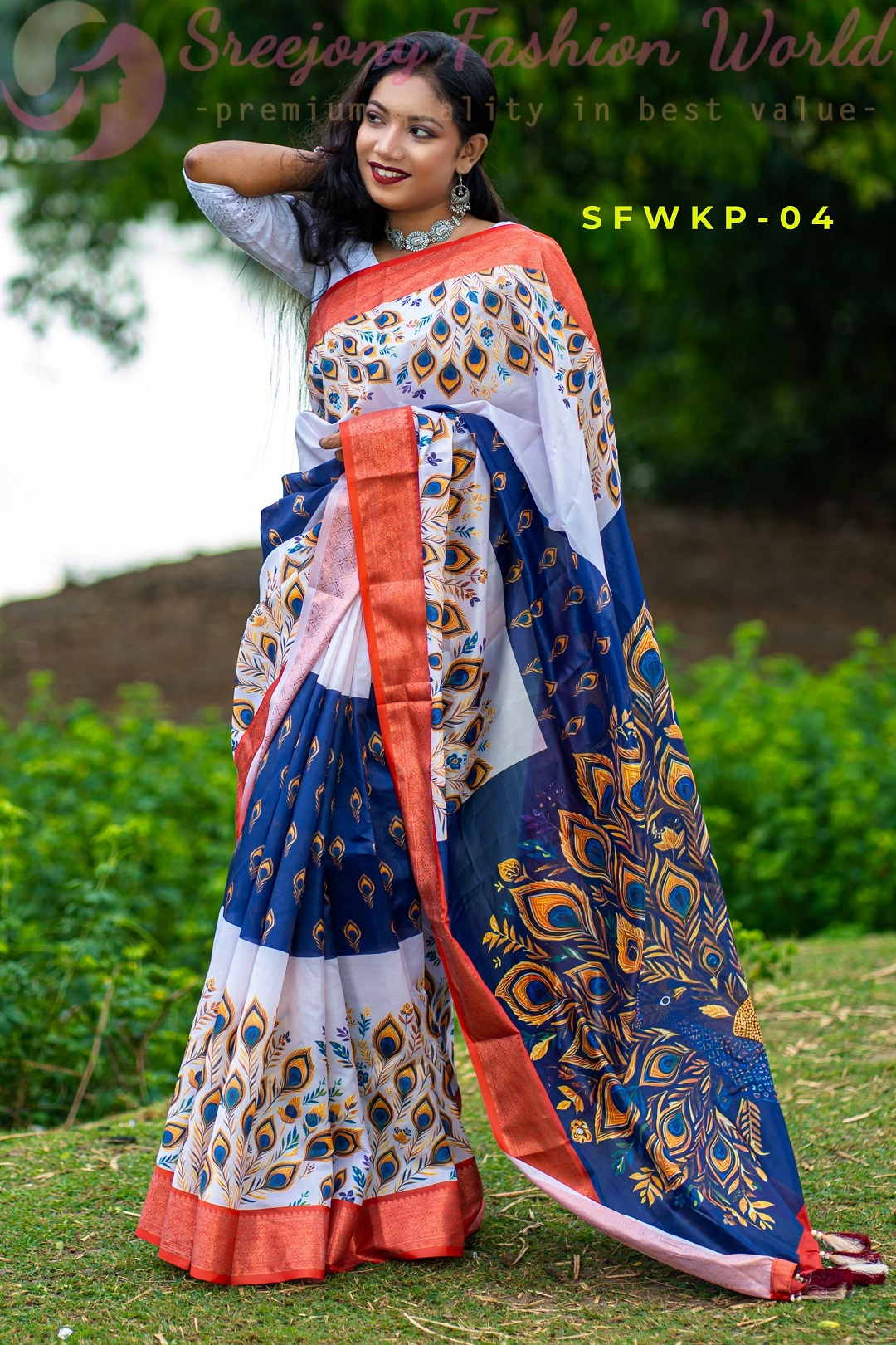 Katan Par | Semi Muslin Silk Saree