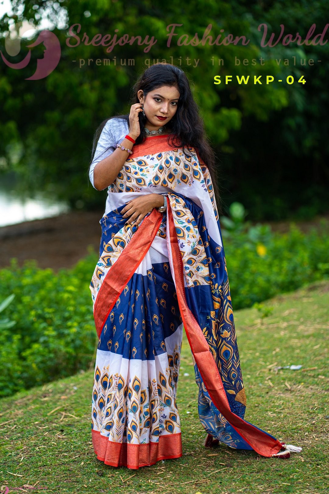 Katan Par | Semi Muslin Silk Saree - Image 3