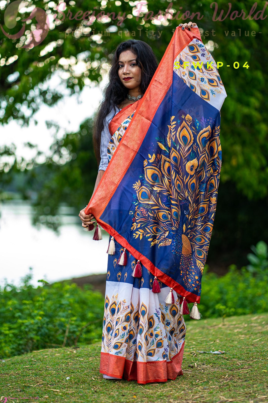 Katan Par | Semi Muslin Silk Saree - Image 4